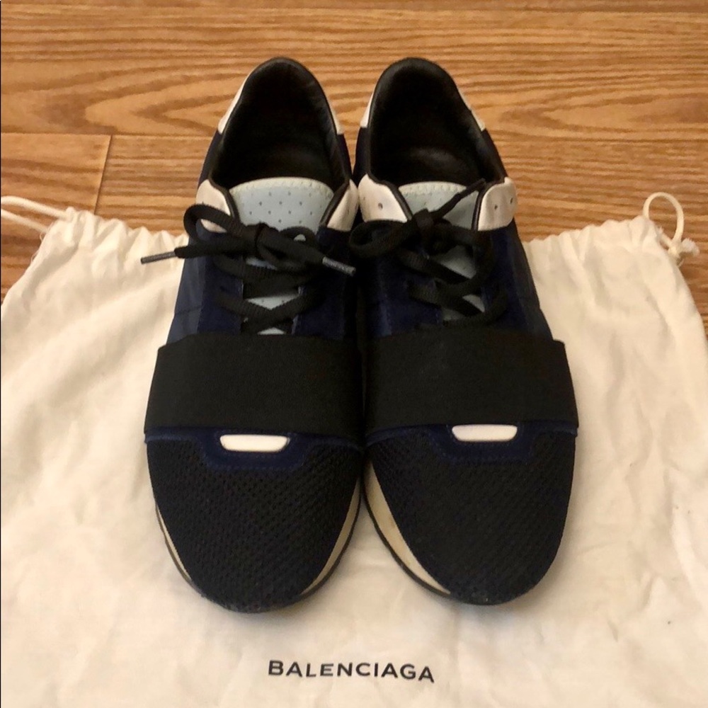 Balenciaga Race Runner Navy Blue Size 37 - Picture 3 of 7